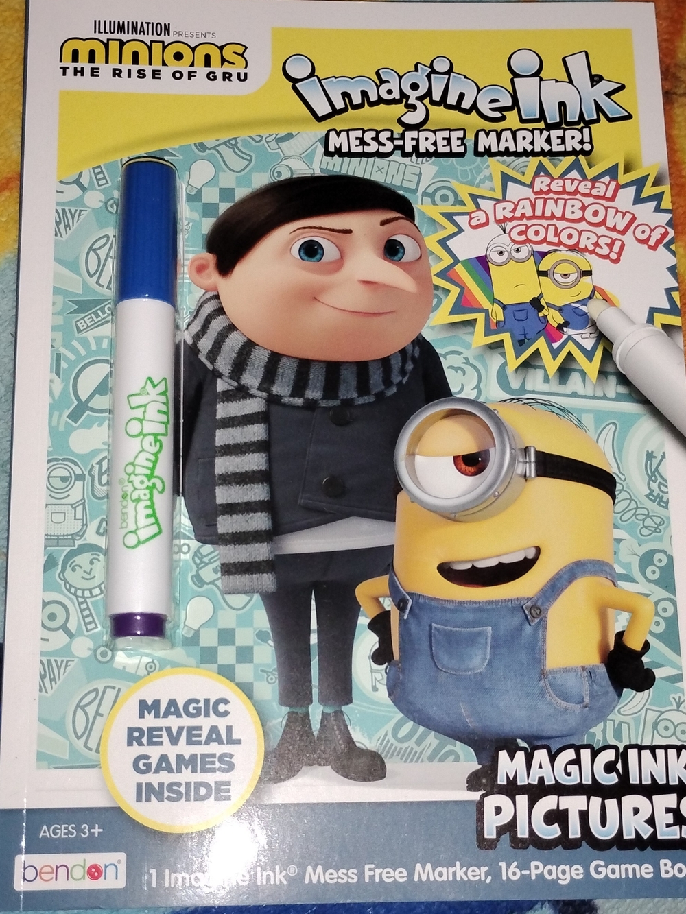 Minions Imagine Ink Mess-Free Marker Activity Book - Blue